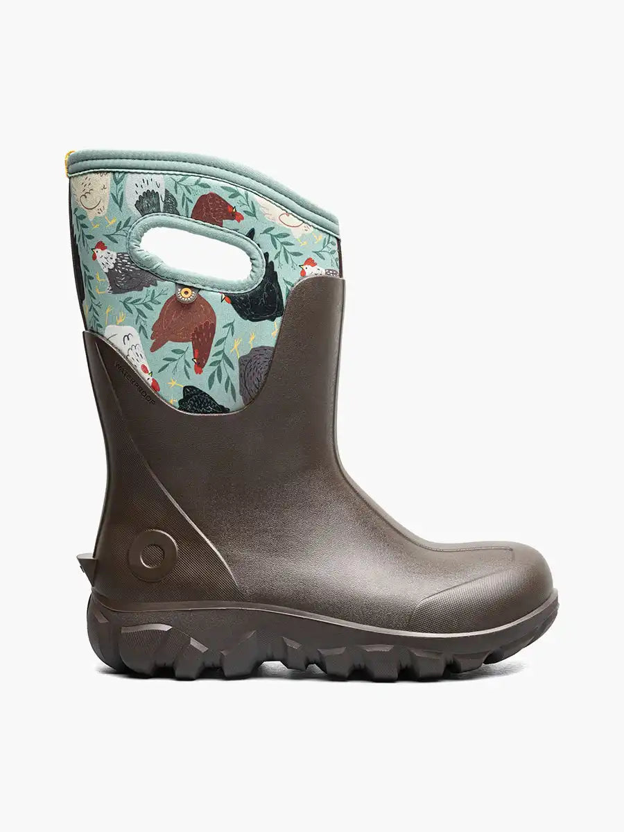 Women's Farm Boots Classic Seamless Mid - Chicken Party