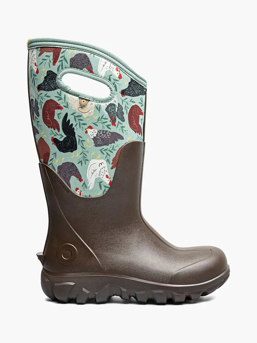 Women's Farm Boots Classic Seamless Tall - Chicken Party