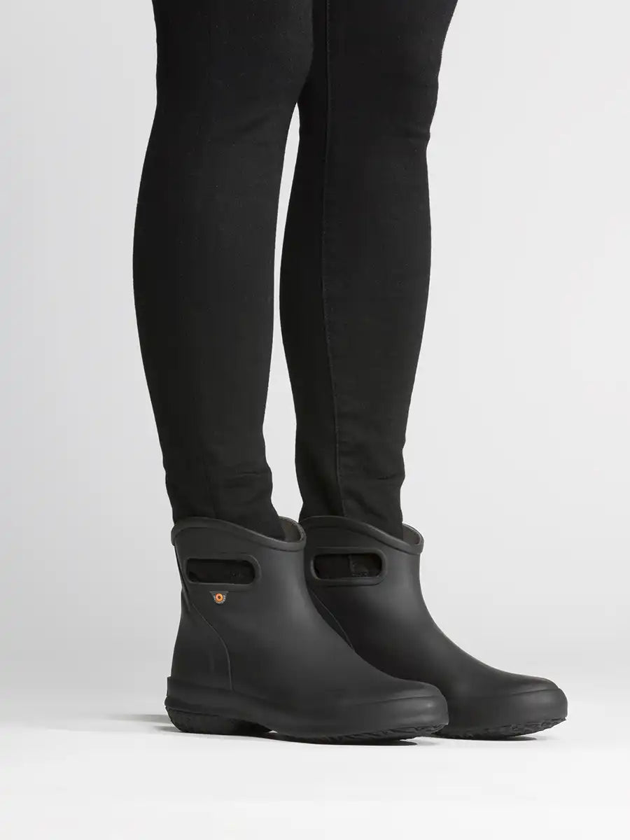 Women's Waterproof Slip On Boots Patch Ankle Boot Solid