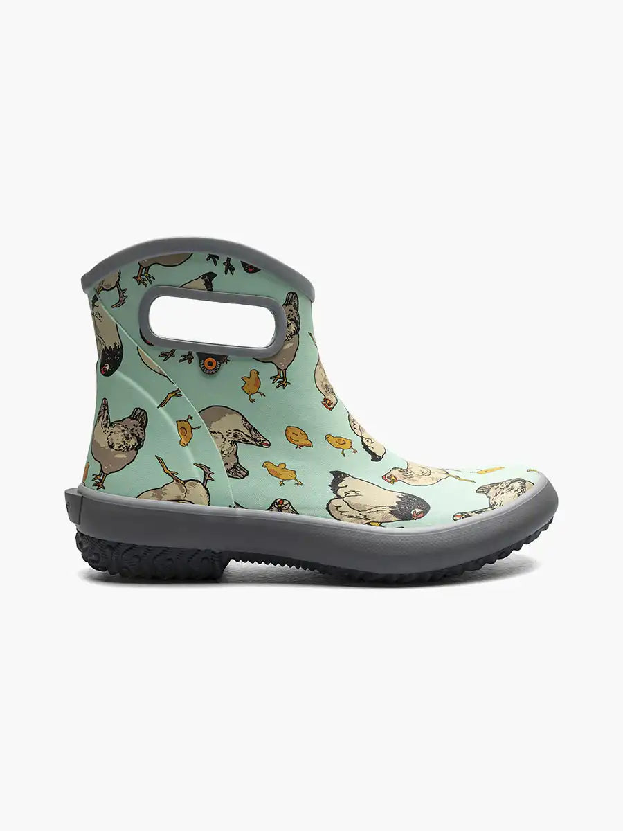 Women's Garden Boots Patch Ankle Chickens