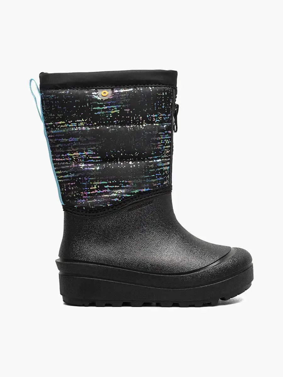Kids' Winter Boots Snow Shell Zip Metallic Stripes