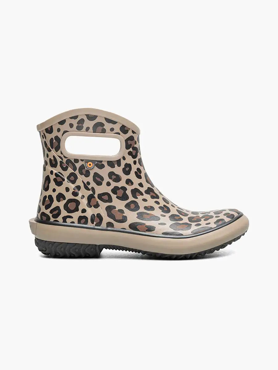 Women's Garden Boots Patch Ankle Leopard